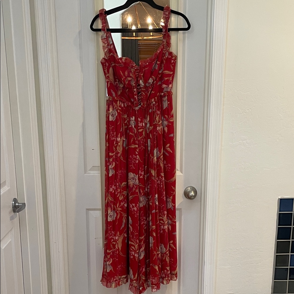 Floral Red Maxi Dress